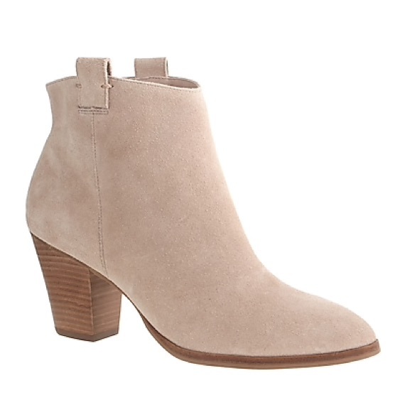 J.Crew Eaton Suede Booties Size 8 Beige - Picture 1 of 4